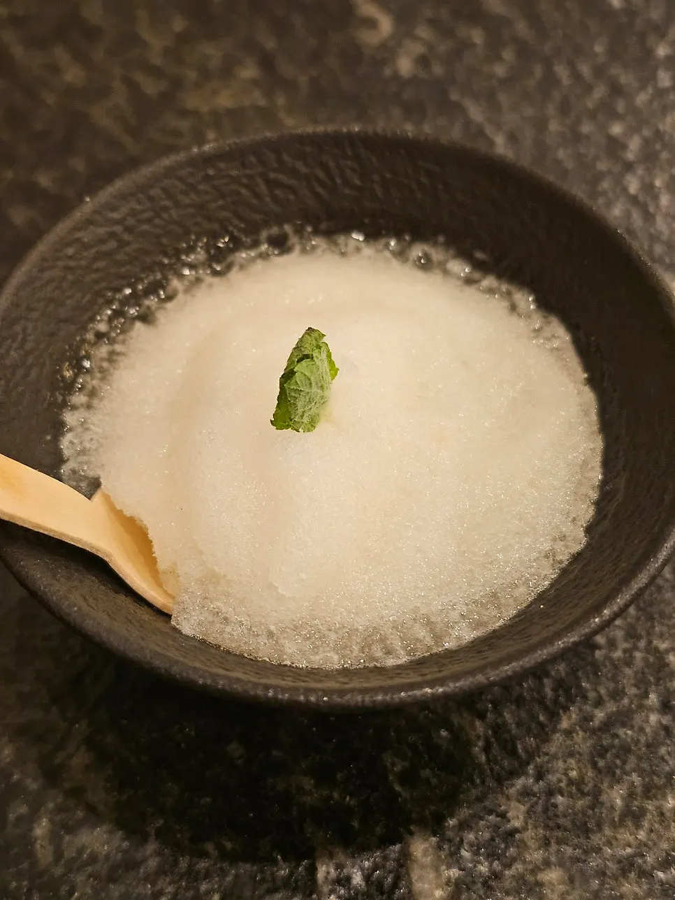 Cool pear sherbet after the meal