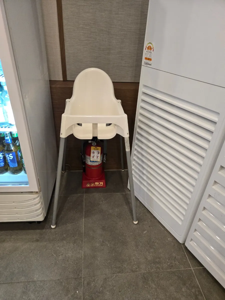 Dining area with a high chair