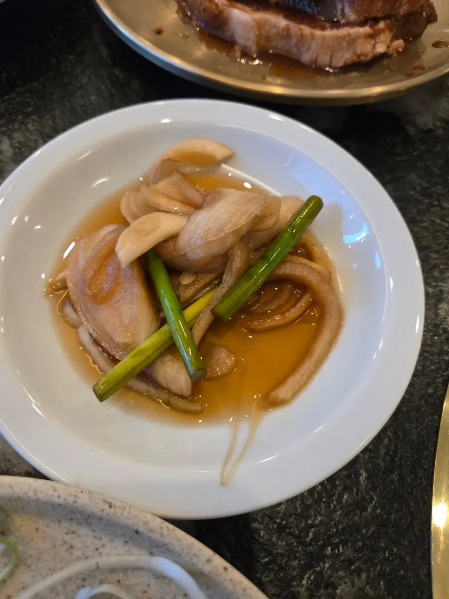 Marinated pork grill table setting