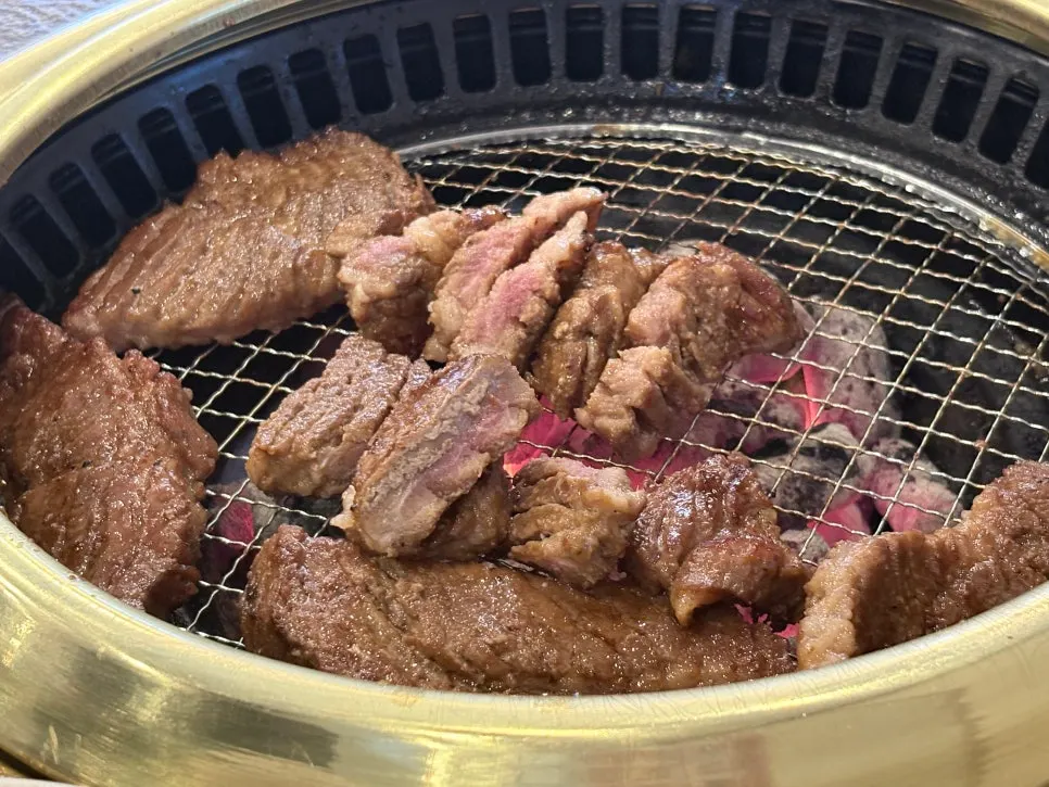 Marinated pork ribs cut into bite-sized pieces