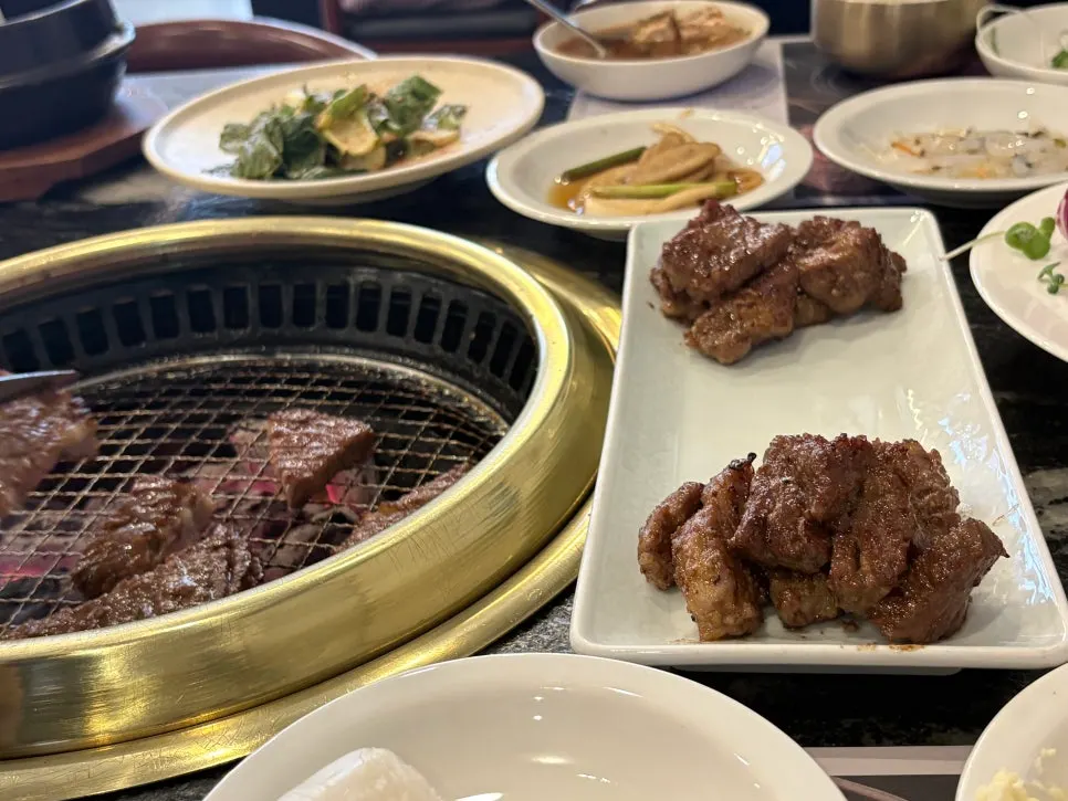 Completed serving of marinated pork ribs for two