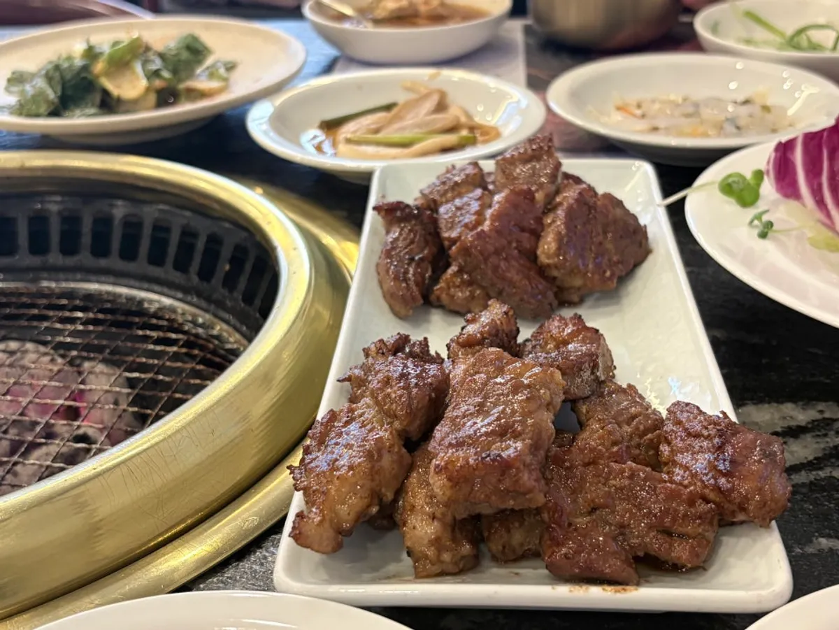 Marinated pork ribs spread at Ihwajeong Galbi Myeongga