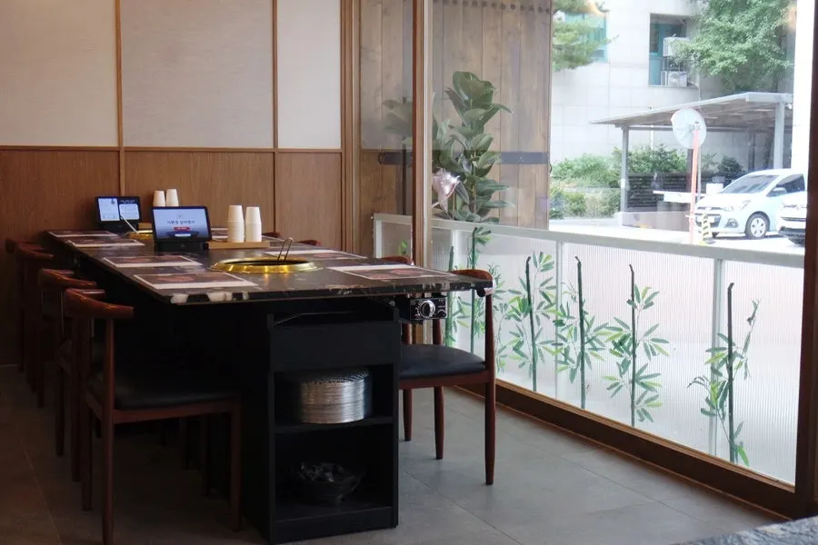 Group seating area in the restaurant