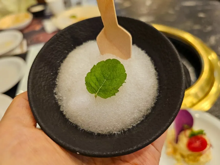 Organic pear slush after the meal