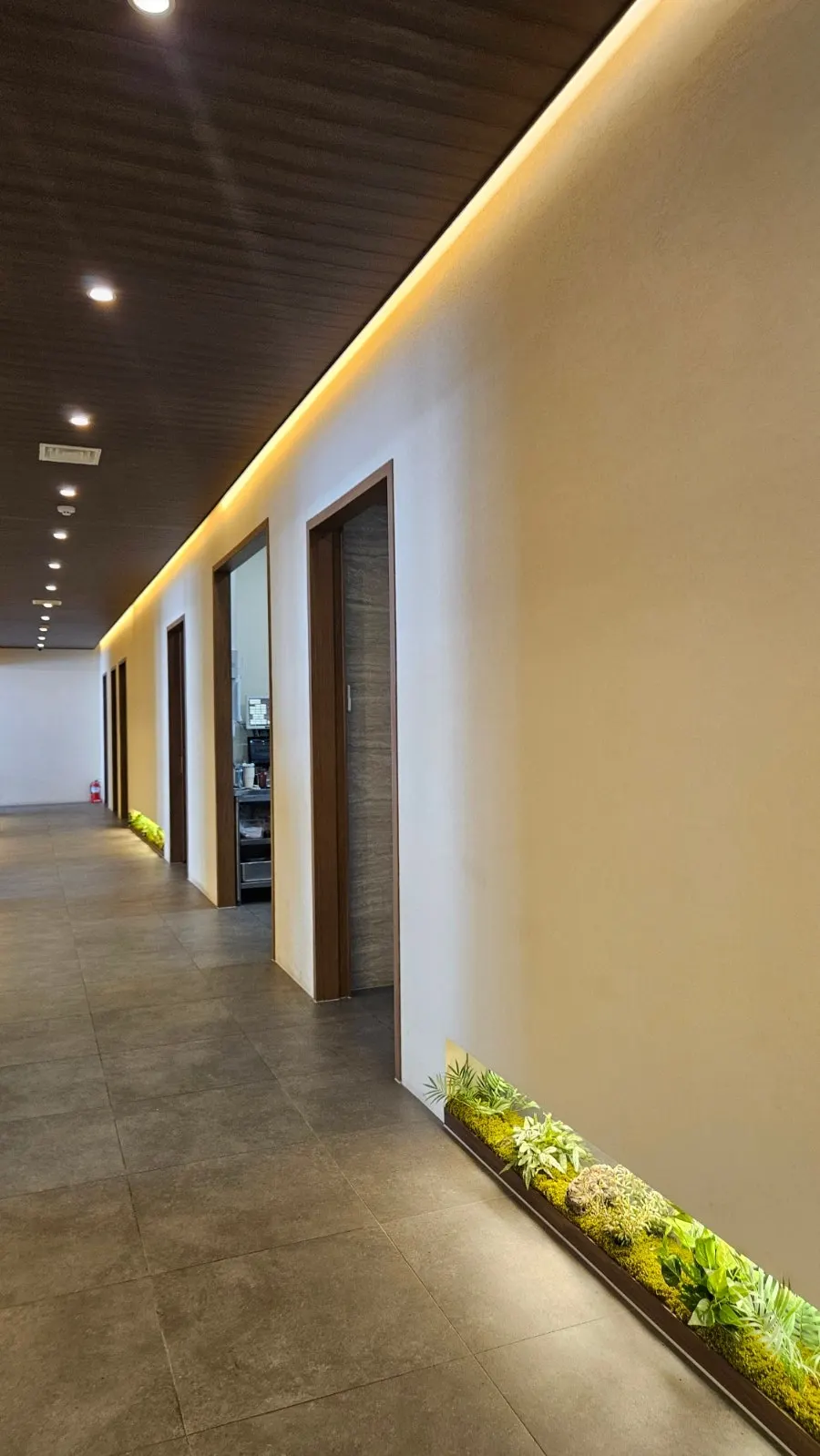 Passageway leading into the restaurant entrance
