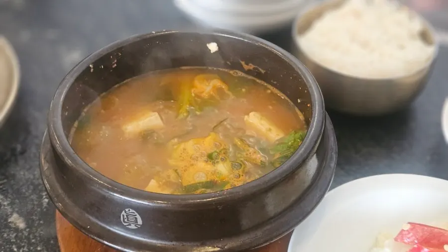 Doenjang stew ordered for dessert