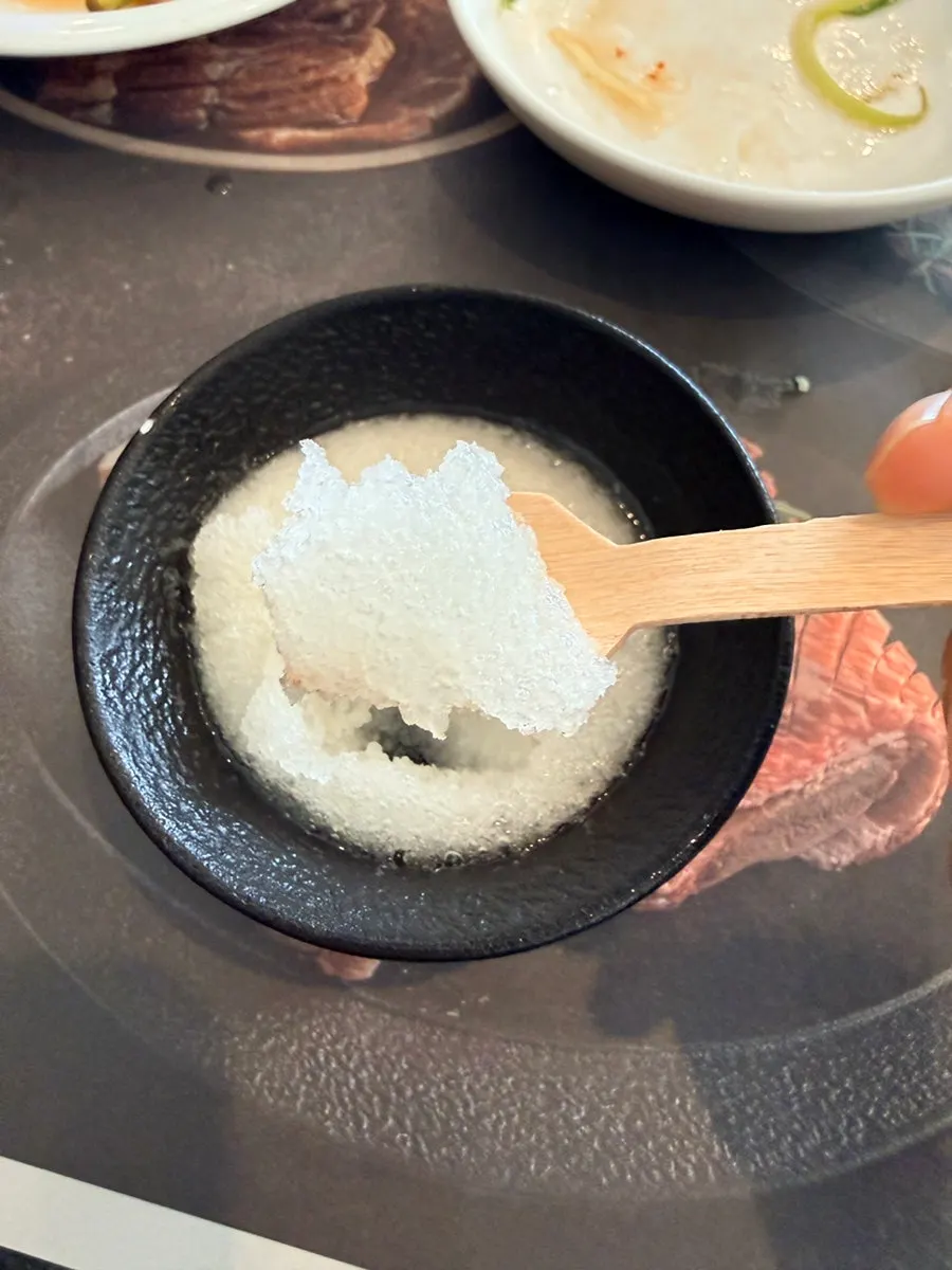 Table after finishing the meal at Ihwajeong Galbi Myeongga