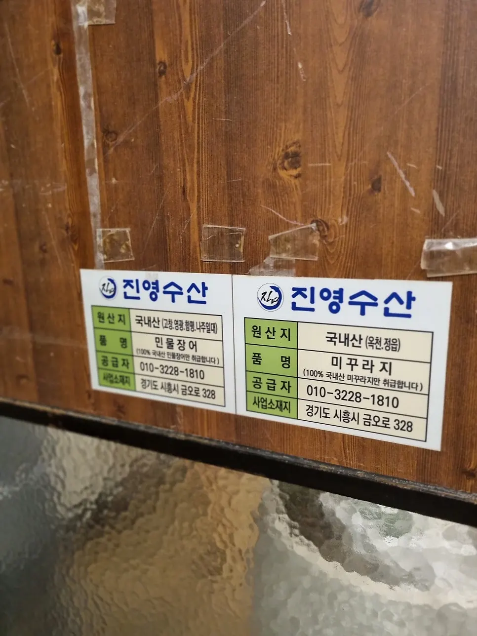 입구 수조 속 고창 산지직송 풍천장어