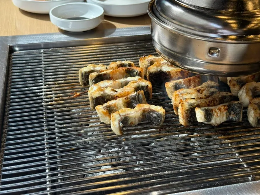 Golden brown grilled salted eel