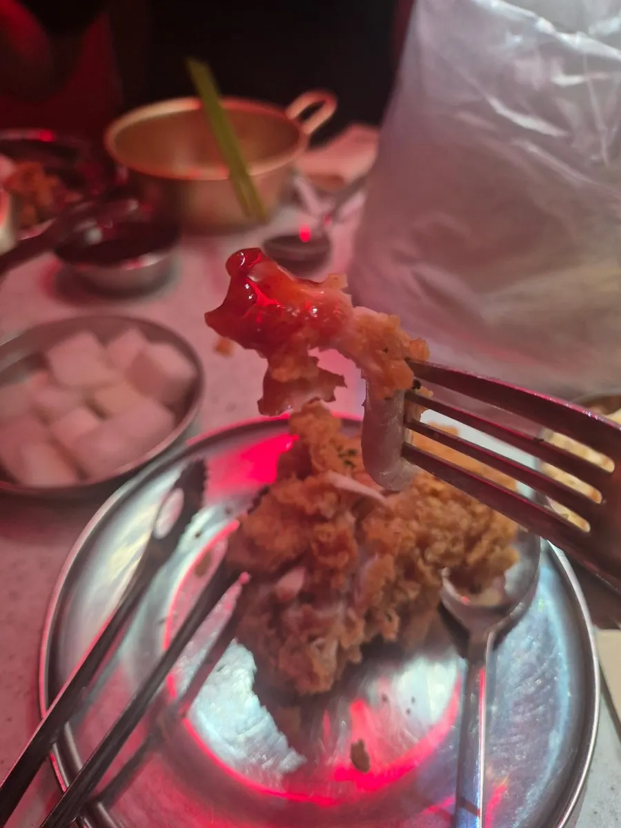 Generous plate of half-and-half chicken
