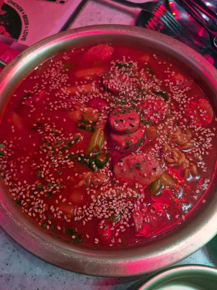 Soup-style tteokbokki at Daily Beer Balsan Station Branch