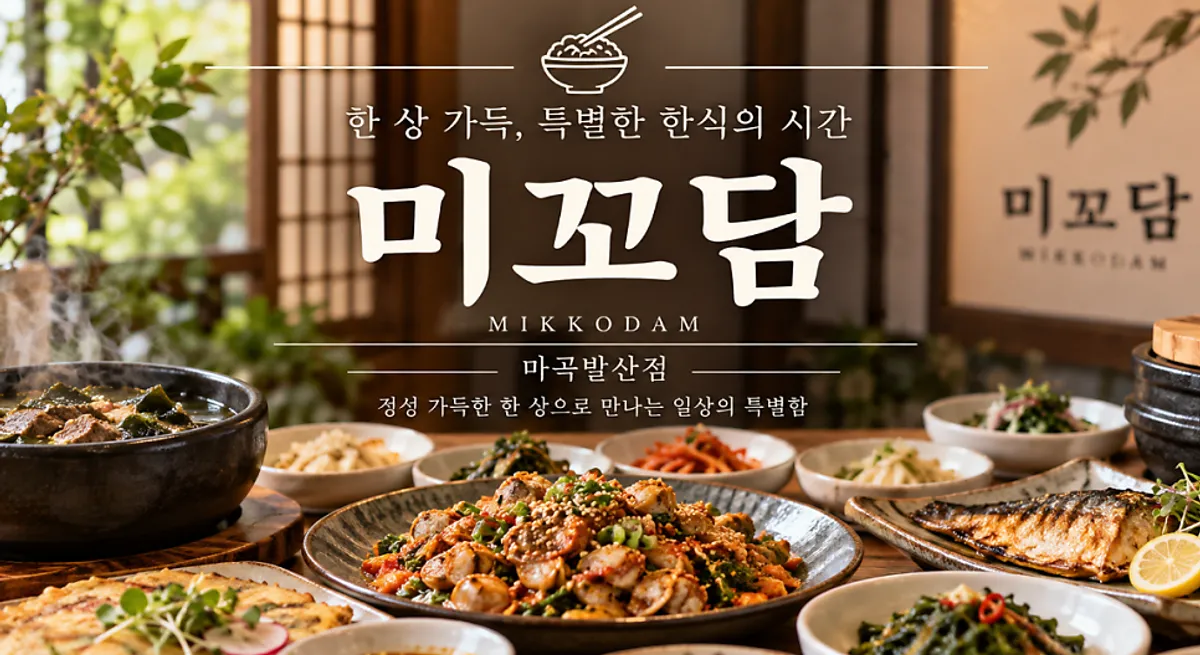 The full Han-sang-gadeuk set for two spread at Mikodam Magok-Balsan Branch