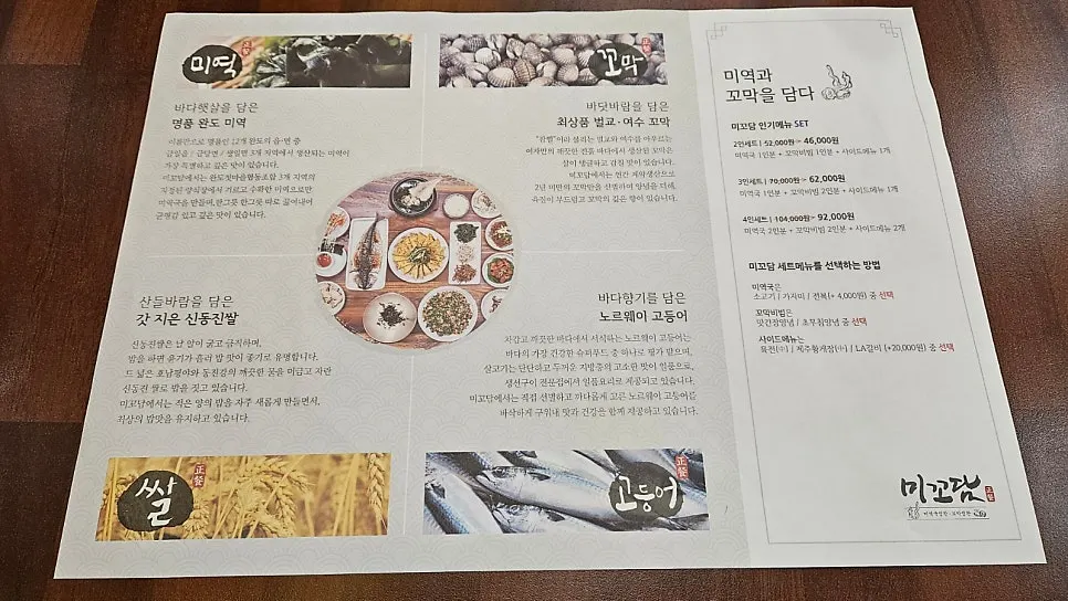 Sign explaining the Han-sang-gadeuk set for two