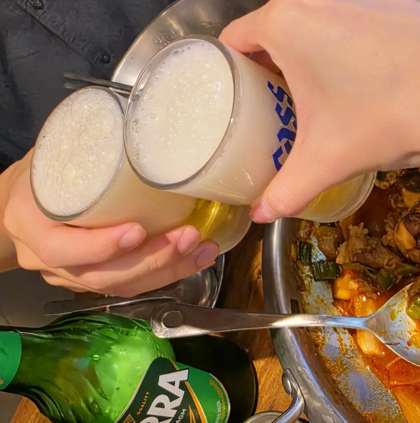 Cold Terra beer alongside the nakwoosae