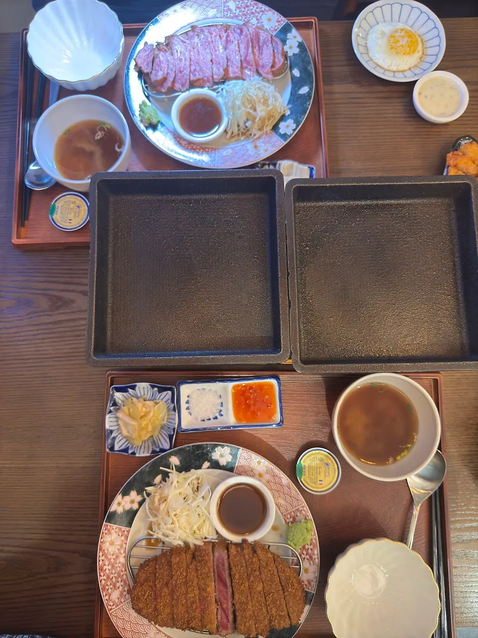 Sirloin gyukatsu and steki order