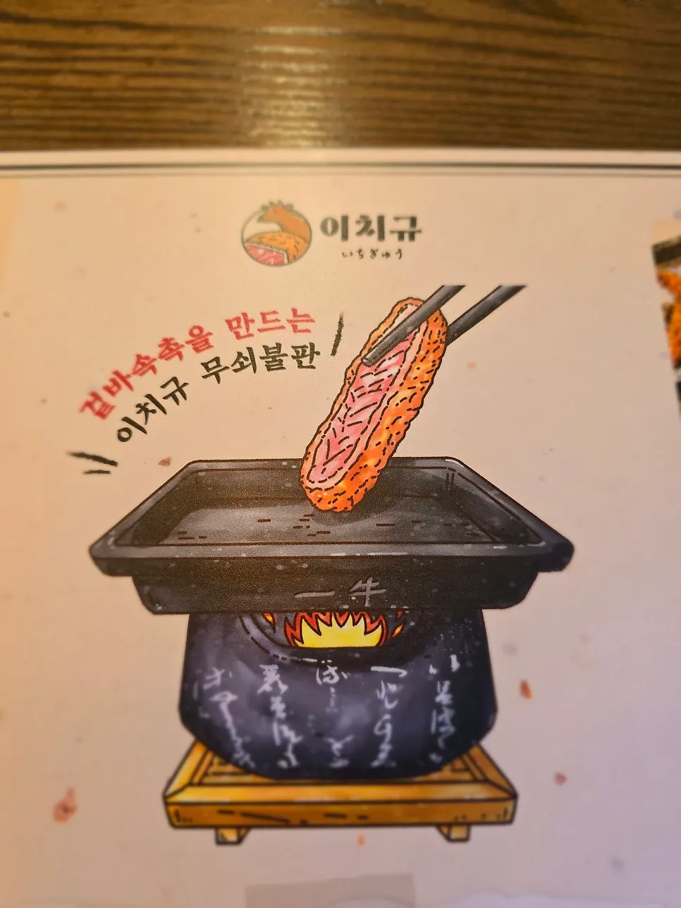 Grilling gyukatsu on a personal tabletop grill