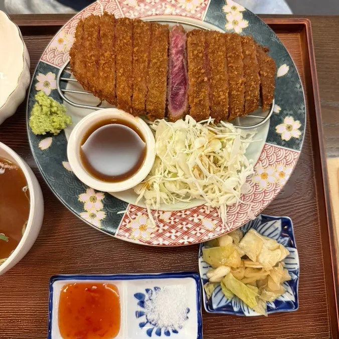 Gyukatsu eaten with wasabi