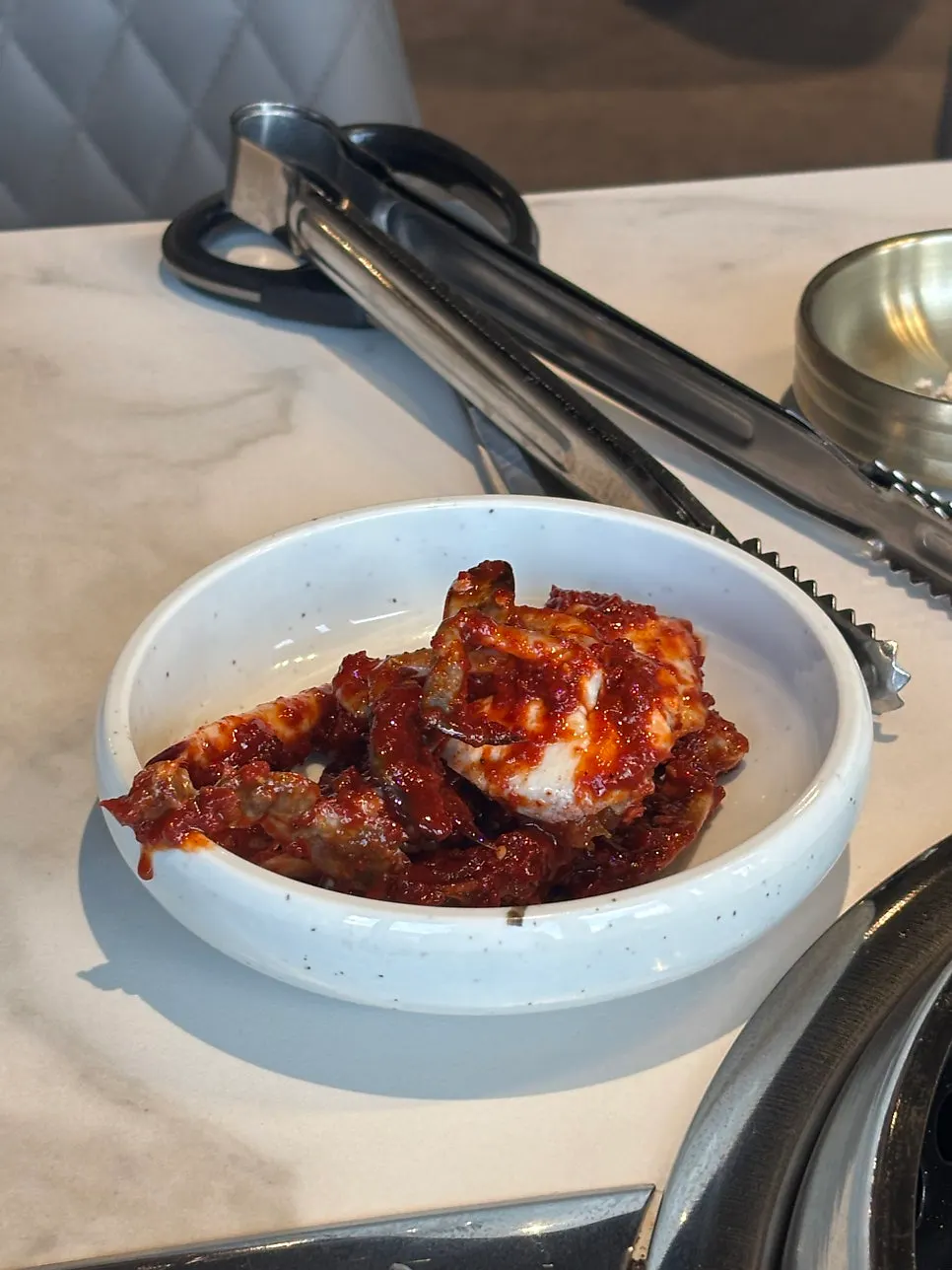 Seasoned crab served as a basic side dish