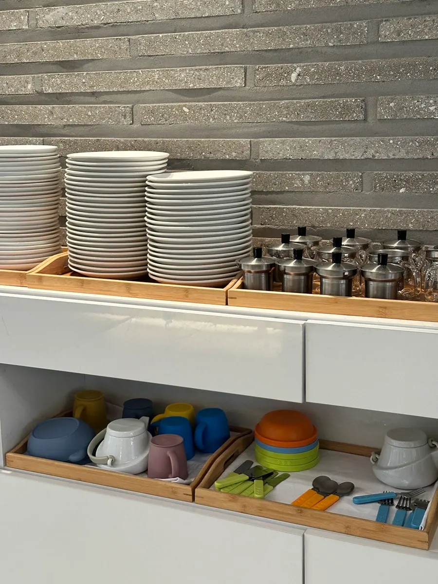 Italian restaurant area with children’s tableware prepared