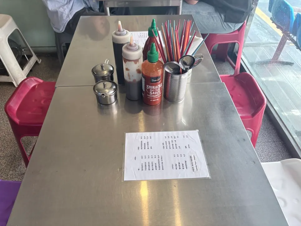 Sauces and utensils set on the table