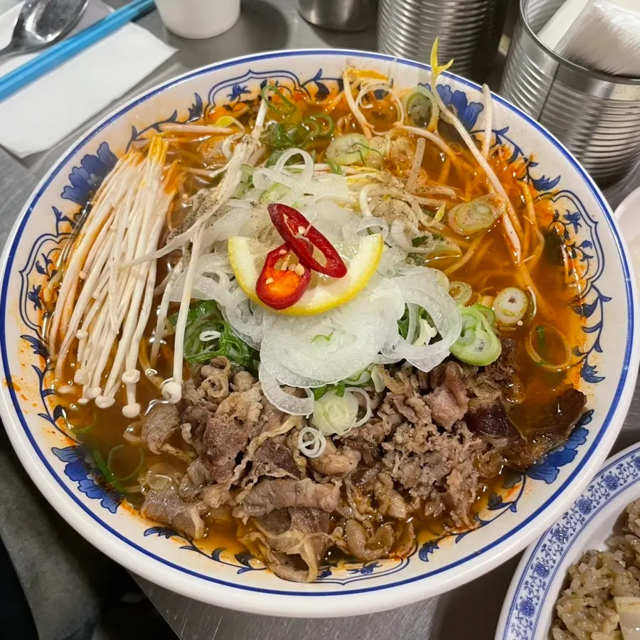 Spicy broth of the beef brisket spicy pho