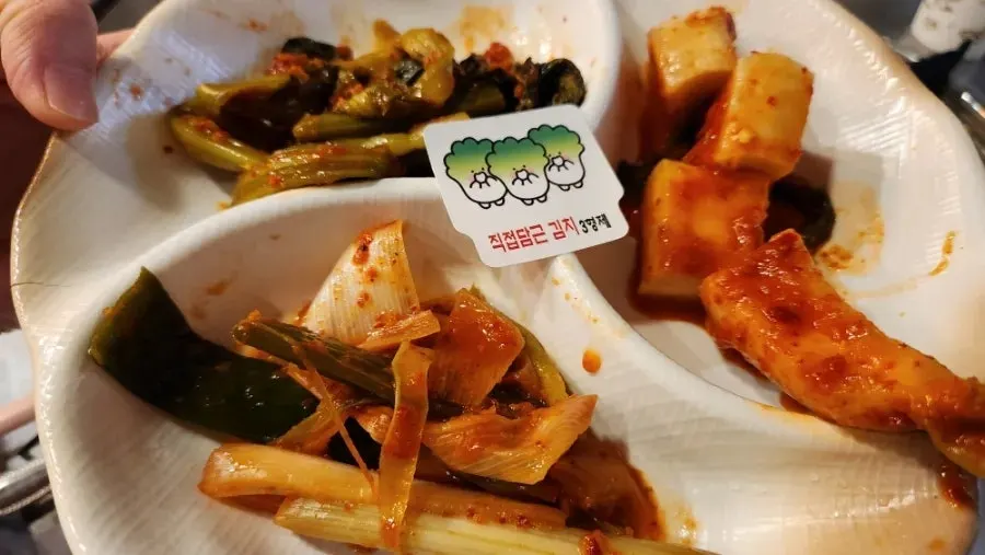 Set of three side kimchis including altari radish kimchi