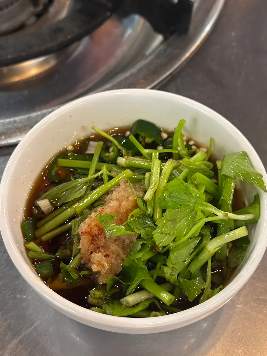 Menu showing the gopchang and makchang order