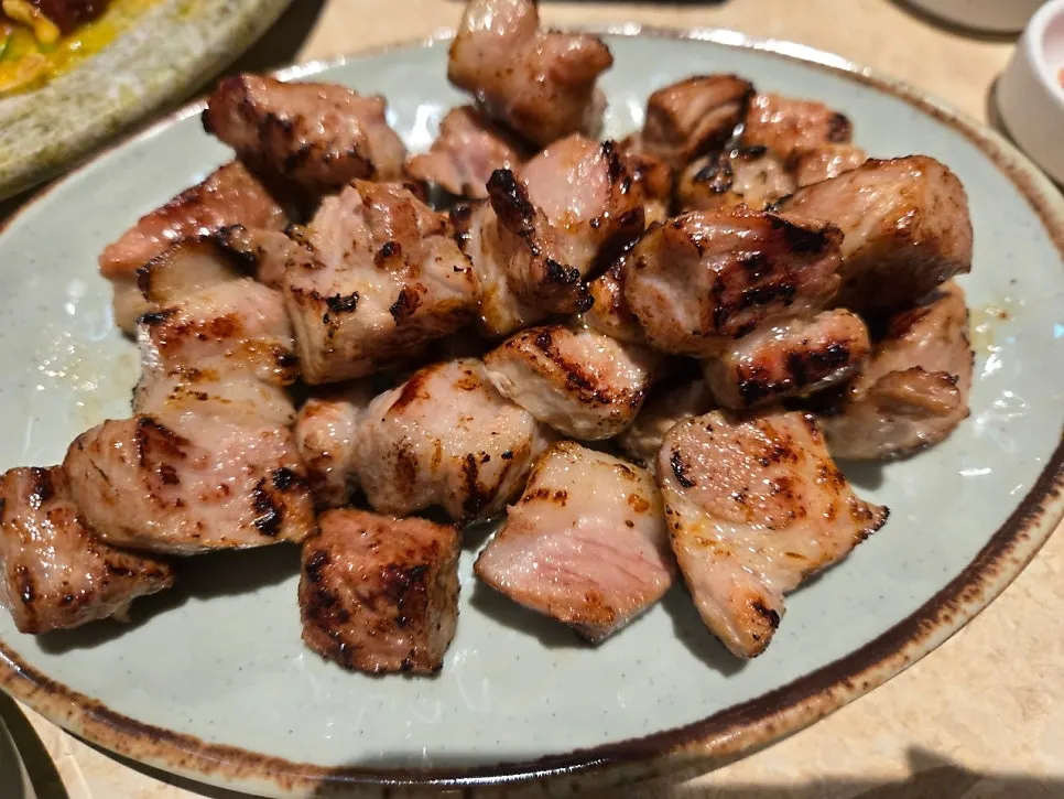 Close-up of grilled Korean pork
