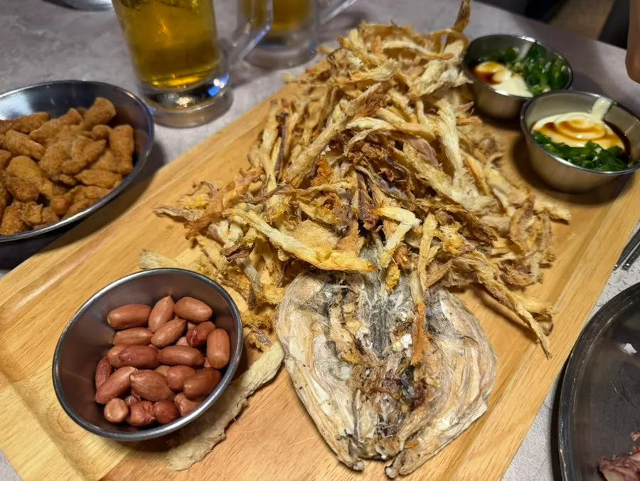 Generous plate of dried pollack at 88 Nogari