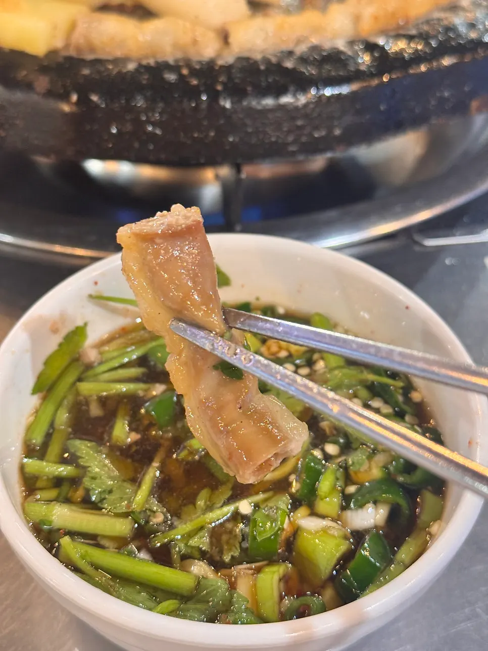 곱이 들어찬 곱창 단면