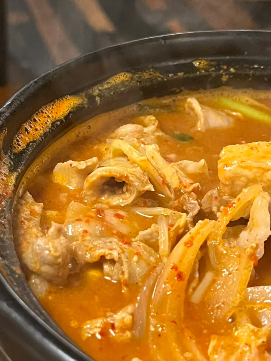 리조또를 위해 남겨둔 곱창전골 국물