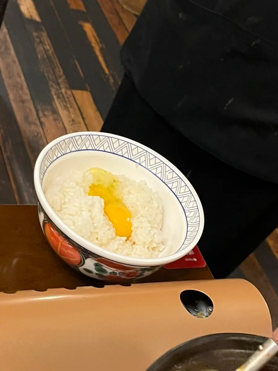 곱창전골 국물로 만든 계란리조또