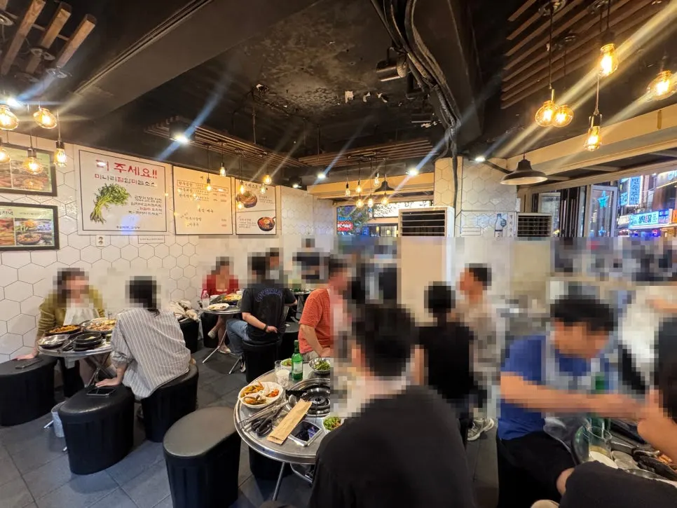 View of the cozy space with about 10 tables