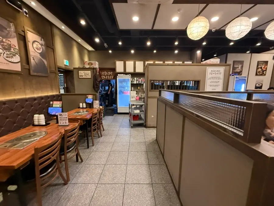 Neatly arranged tables inside the restaurant
