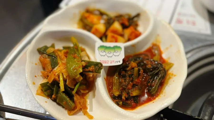 Different types of kimchi served as side dishes