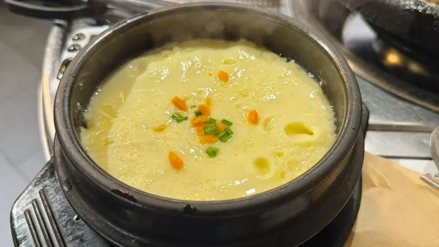 Complimentary steamed egg