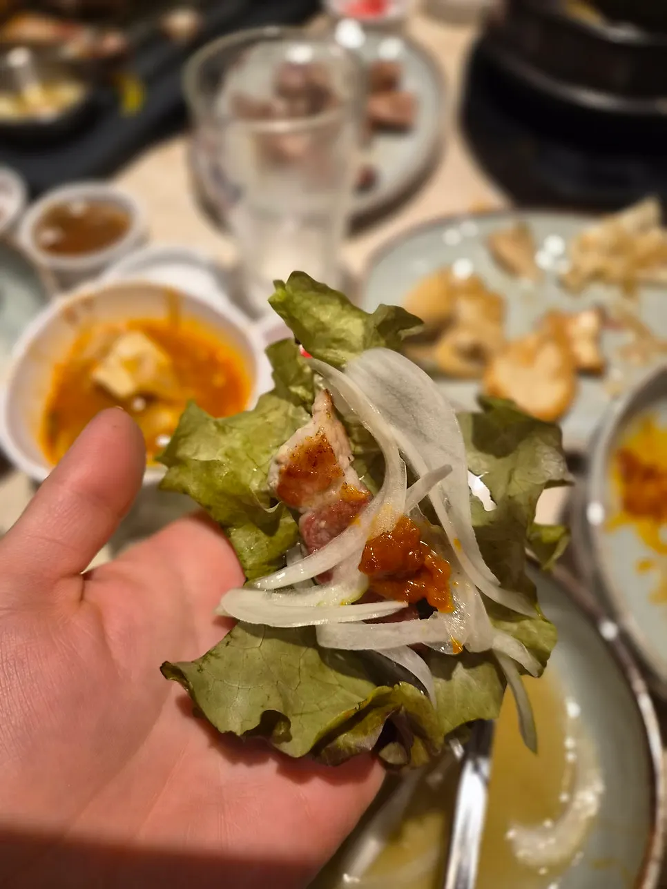 Cross-section of the juicy pork neck
