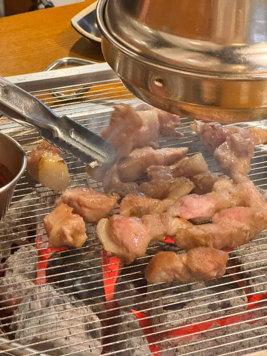 Steamed egg served alongside the meat spread