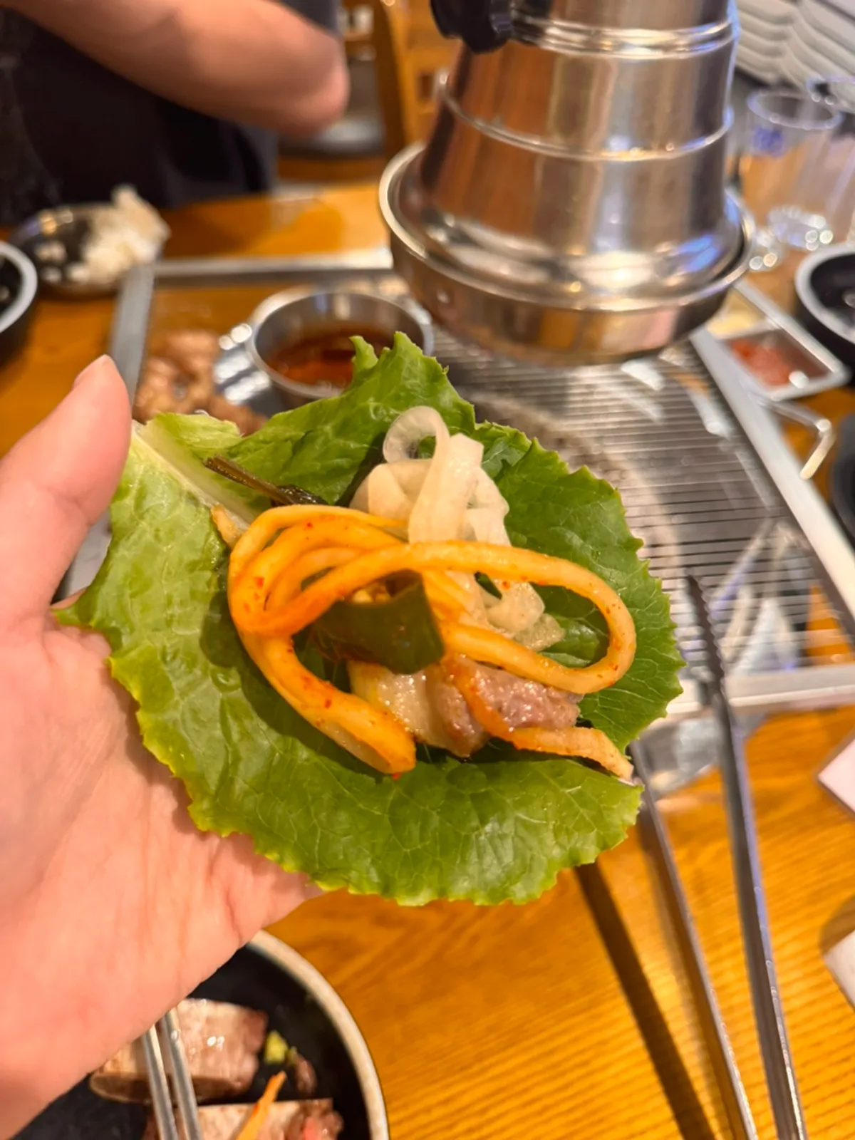 Close-up of nicely grilled kkodeulsal