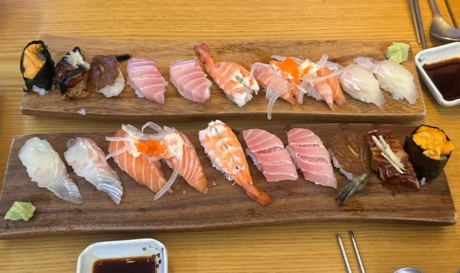 Full plate of special sushi at Susi Seon Bangi Branch