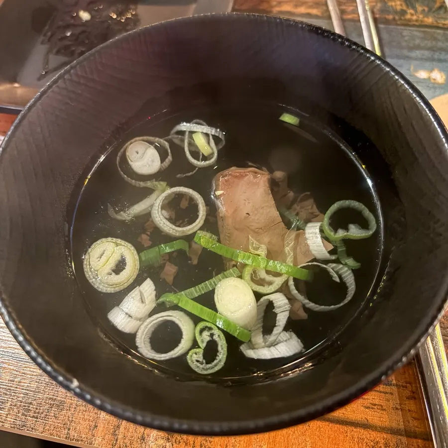 Complimentary beef soup with sundae blood