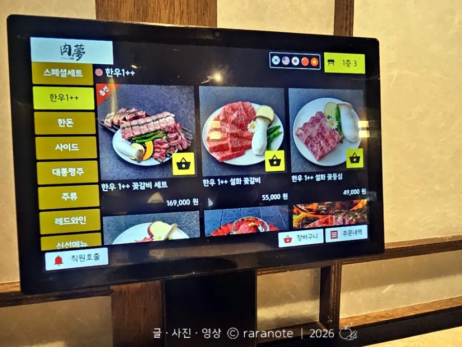 Grill plate and table setup for cooking meat