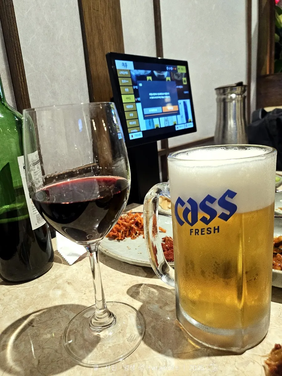 Signage for the restaurant's alcohol menu and corkage policy