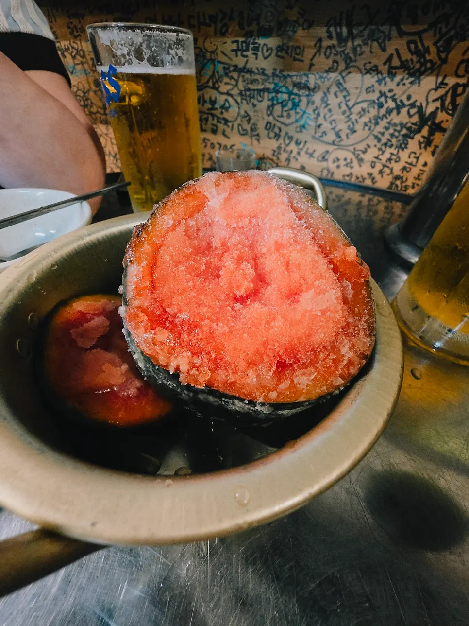 Crisp handmade tangsuyuk as a bar snack