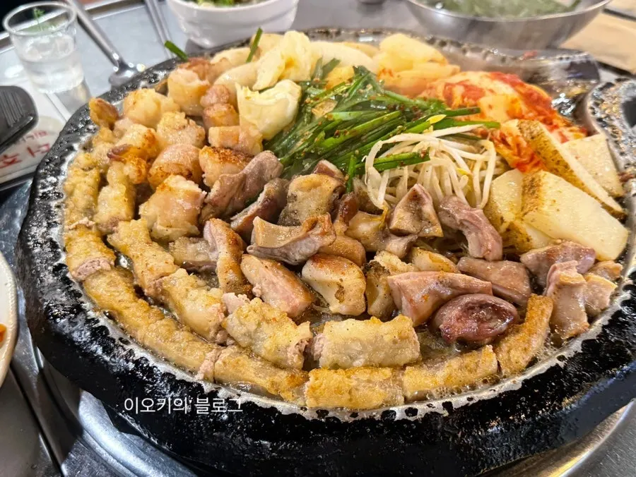 타이머에 맞춰 굽는 곱창 구이
