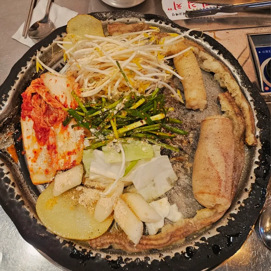 Uncooked Korean beef small intestine and large intestine
