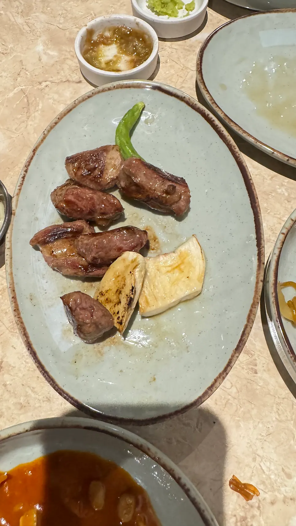 Galmaegisal served midway through the meal