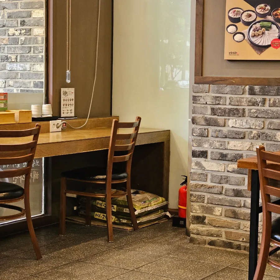 Restaurant interior with bar-style seating