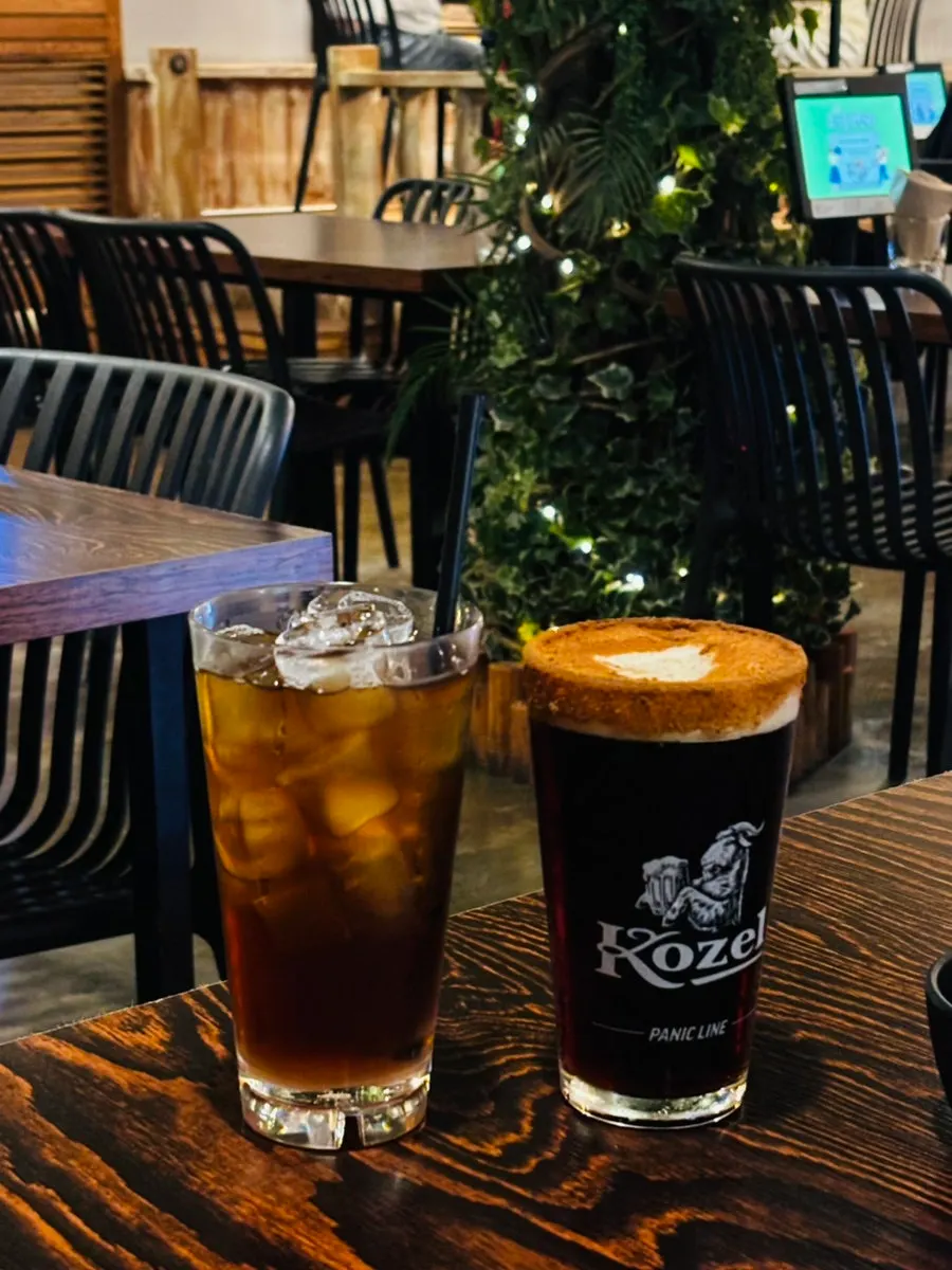 Kozel Dark topped with cinnamon powder