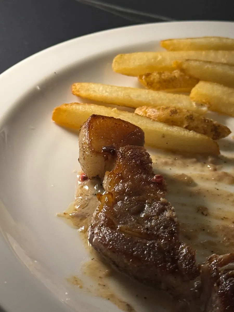 Steak with lean and fatty sections